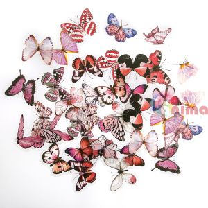 Стикери от прозрачно PET фолио, пеперуди, 40 бр., многоцветни