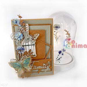 Пеперуди от прозрачно PET фолио, 20 бр., син звезден прах