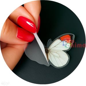 Пеперуди от прозрачно PET фолио, 20 бр. син звезден прах