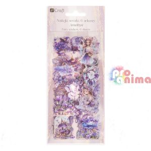 Стикери от прозрачно фолио, Феи, 6 листа, аметист