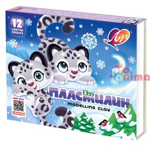 Пластилин Луч Зоо, 12 цвята