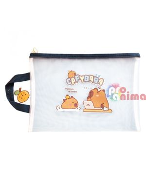 Папка от прозрачна мрежа Capybara, с цип и дръжка