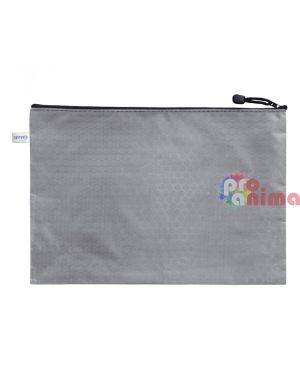 Папка с цип А4+, текстилна, сива