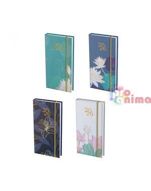 Бележник с дати, 8 x 16 cm, Gold Flowers, 64 листа