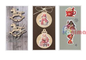 Винилови стикери Коледа модерно розово, 50 бр.