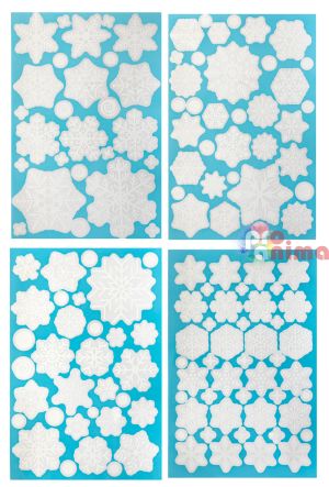 Снежинки- стикери за прозорци, 137 бр.