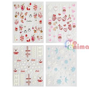 Стикери за нокти Коледна атмосфера, 215 бр.