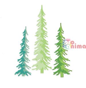 Шаблони за изрязване /щанци, 3D Елхи, 6 бр.