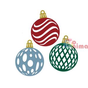 Шаблони за изрязване и релеф Коледни топки, 3 бр.