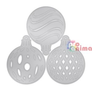 Щанца за изрязване и релеф Коледни топки, 3 бр.