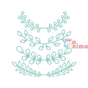 Щанци за изрязване и релеф Клончета, 4 бр.