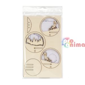 Дървени фигурки за прозрачни топки, ф7.4 cm, Шейна