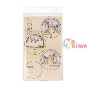 Дървени фигурки за прозрачни топки, Снежен човек