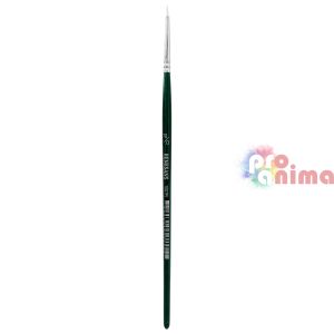 Четки за рисуване Renesans 1007R, бяла синтетика, зелена дръжка, объл връх отделни номера