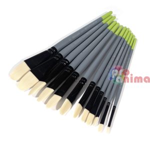 Четки за рисуване Renesans 1005FR, Лешниковиден връх, Синтетика, Имитация на четина, Сива дръжка, Отделни номера