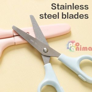 Ножица детска Deli Macaron, с предпазна капачка, 12.2 cm