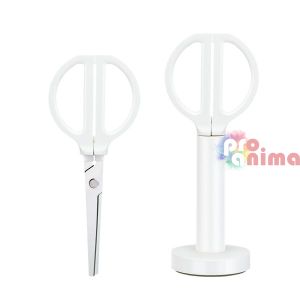 Ножица Deli NuSign, 17 cm с поставка, бяла