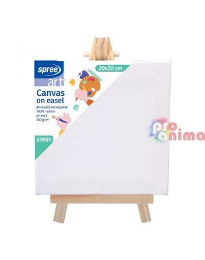 Платно за рисуване 20 x 20 cm + дървен статив 18 x 24 cm