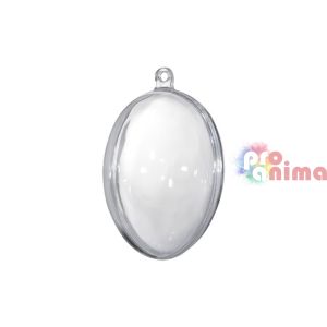 Прозрачно пластмасово яйце от 2 части 60 mm