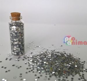 Звездички в стъклено шишенце 20 ml сребристи
