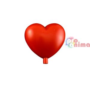 Пластмасово сърце с отвор за пръчка 95 mm червено