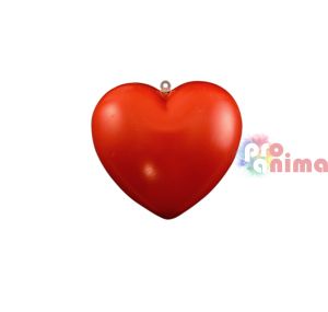 Пластмасово сърце с отвор за кукичка 95 mm червено
