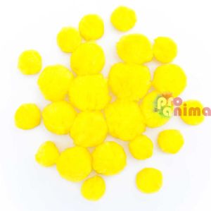 Помпони 24 бр. жълти с различна големина