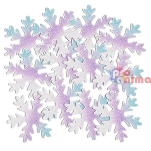 Стикери от гумирана пяна (foam) с глитер ефект 12 бр. Снежинки 403
