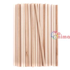 Кръгли дървени пръчици 50 бр. натурални 150 mm
