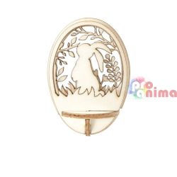 Дървени фигурки за прозрачно яйце, Зайче ф7.6 cm