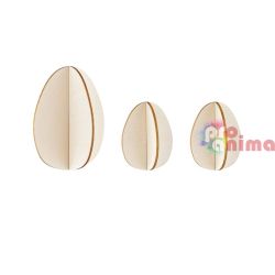 Дървени фигурки за сглобяване и декорация Яйца, 3 бр.