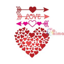 Шаблони за изрязване Ажурно сърце и стрели, 4 бр.