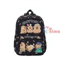 Раница за детска градина Капибара Две отделения Черна