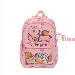 Раница за детска градина Капибара Две отделения Розова