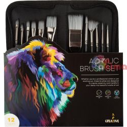 Комплект четки за рисуване с разклични върхове, 12 бр.