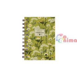 Тефтер | Бележник Drasca Wildflowers A6 120 л. Зелен фон