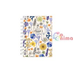 Тефтер | Бележник Drasca Floral Harmony A6 120 л. Бял фон