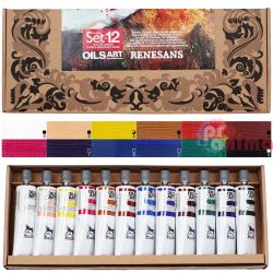 Комплект маслени бои Renesans Oils for Art 12 цвята x 60 ml