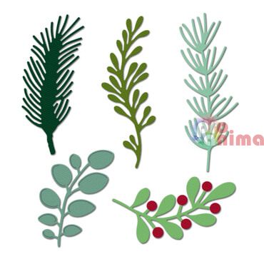 Щанца за изрязване и релеф DP Craft горски клонки, 5 бр.