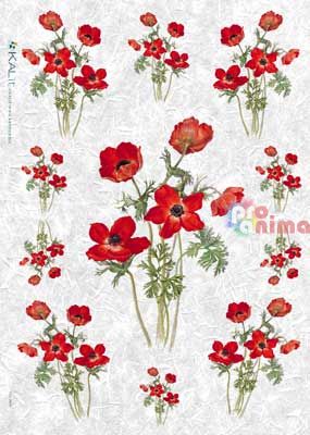 Декупажна хартия оризова KALit A4 Цветя 36