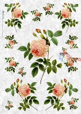 Декупажна хартия оризова KALit A4 Рози 35