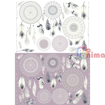 декупажна оризова хартия с бохо елементи