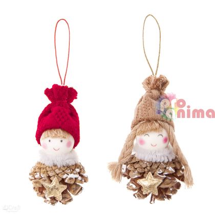 Висулки за  декорация 2 бр. куклички момче и момиче