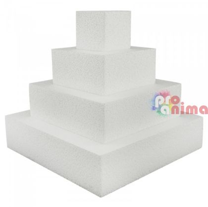 Основа за торта от стиропор 4 етажа-5, 10,15, 20 cm x h 15 cm Квадрат