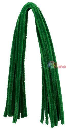 Пухени телчета 8 mm x 50 cm, 10 бр., зелени