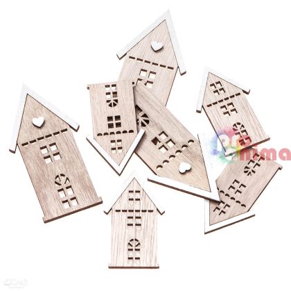 Дървени къщички за декорация DP Craft ,7 бр.