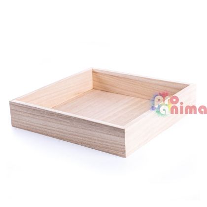 Дървен поднос за декорация DP Craft 25 cm x 25 cm x 5 cm