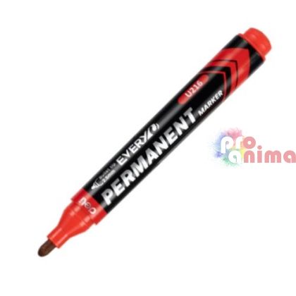 Перманентен маркер Deli Every EU216- BL, объл връх, 2.5 mm Син, червен и черен