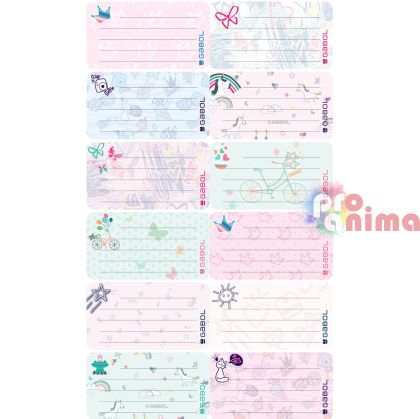 Самозалепващи етикети за тетрадки за момиче, Gabol, 6 бр.