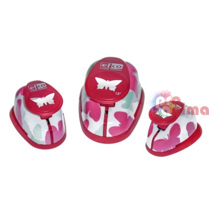 Комплект перфоратори/пънчове Efco, 3 бр. (1.6 cm, 2.5 cm, 3.8 cm), пеперуди